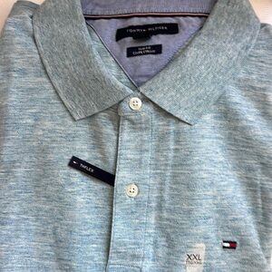 NWOT Tommy Hilfiger men’s knit polo blue:gray. Size XXL